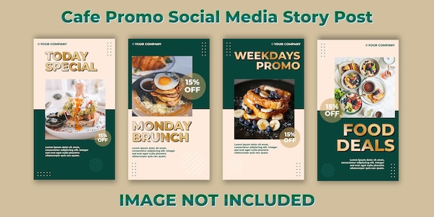 Vector cafe promo social media story post