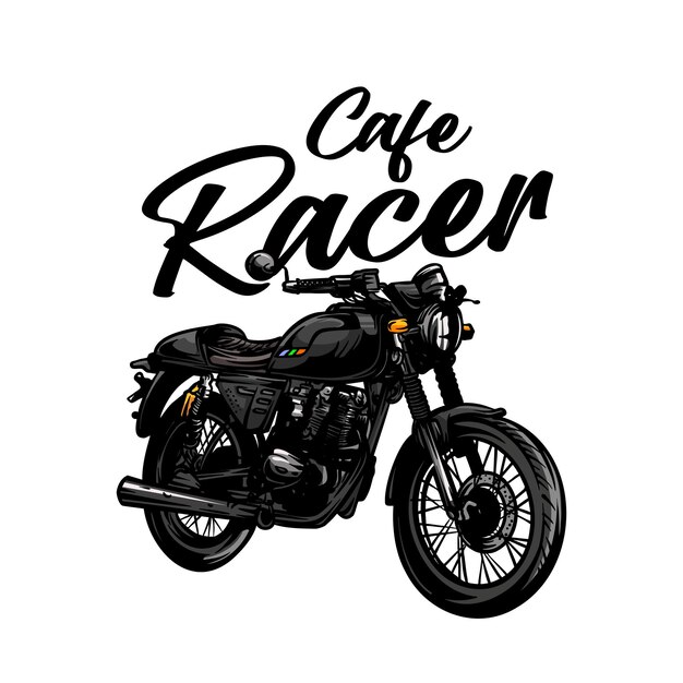 Vector cafe racer fiets vintage illustratie