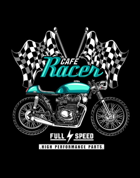 Illustrazione di cafe racer