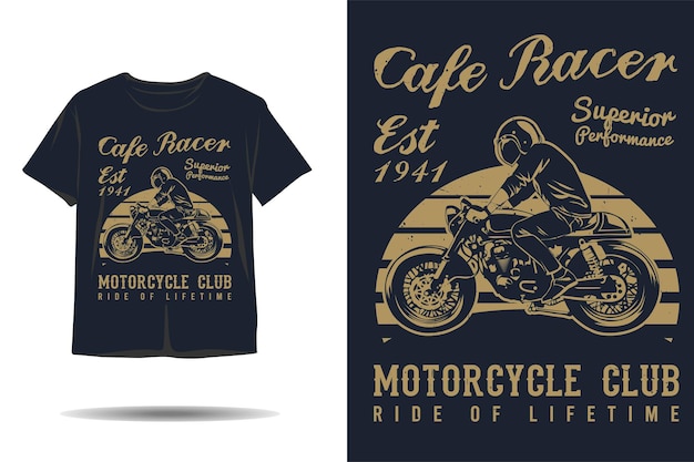 Cafe racer prestazioni superiori moto club silhouette tshirt design