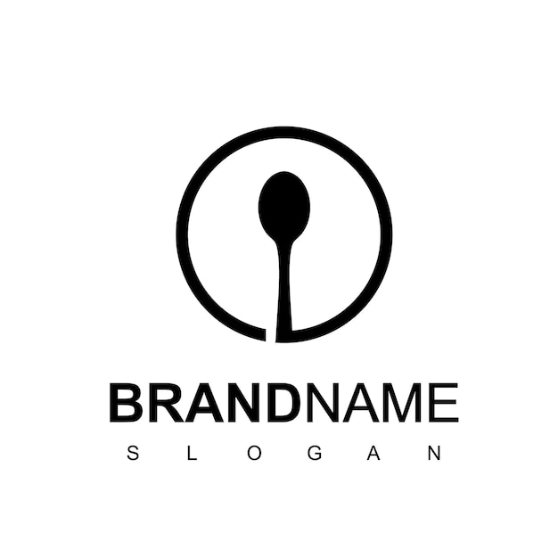 ワンラインスタイルのカフェとレストランのロゴ