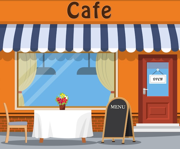 The cafe and the table