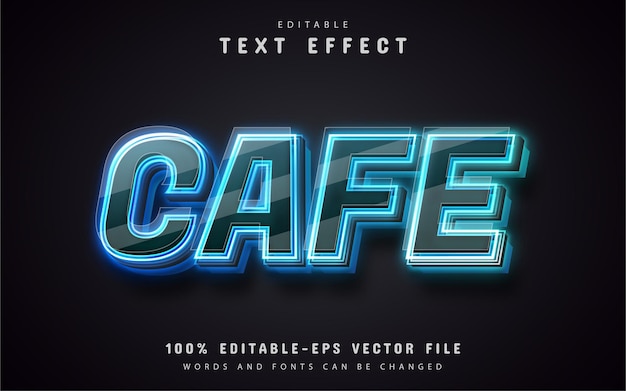 Cafe teksteffect neonstijl