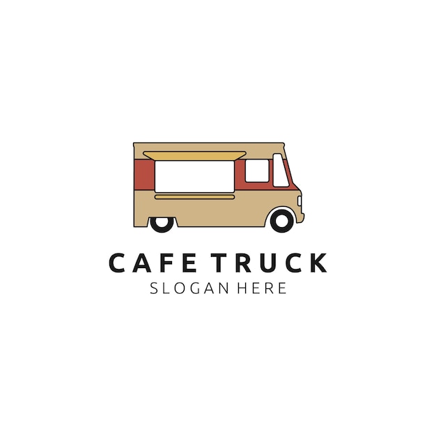 Cafe vrachtwagen kleurrijke logo illustratie vector sjabloonontwerp