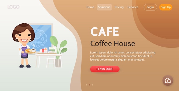 Modello di sito web del caffè