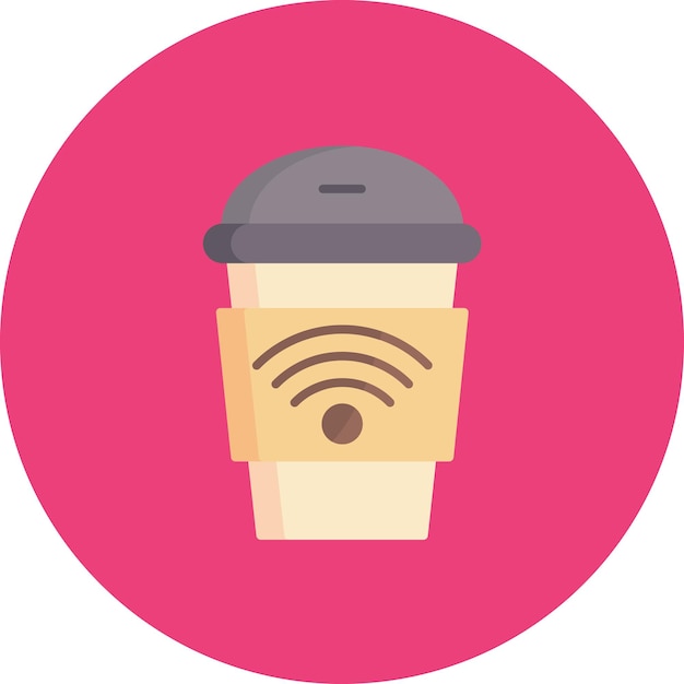 Vector cafe wifi flat illustration