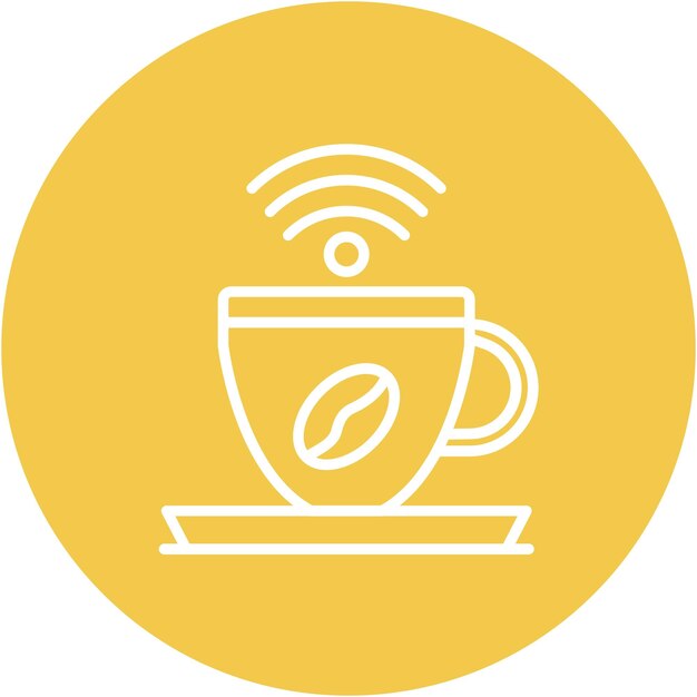 Cafe Wifi Vector Illustration Style