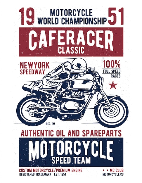 Vector caferacer classic race