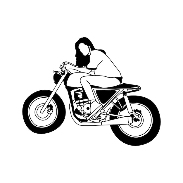 Caferacer Motorcycle line art