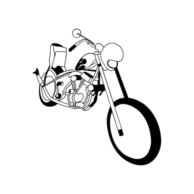 Premium Vector | Caferacer motorcycle line art