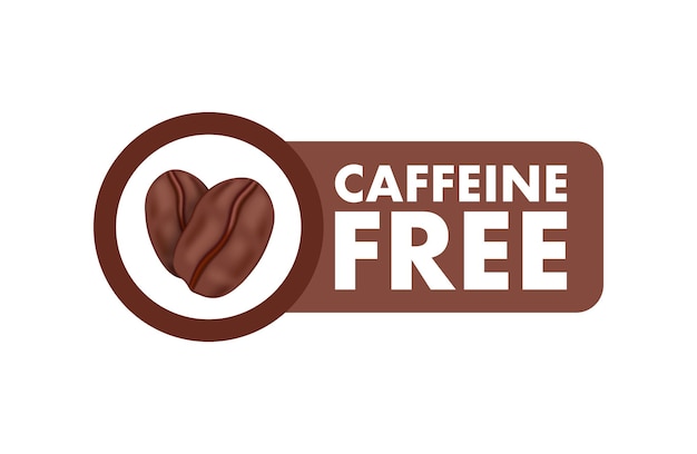 Caffeine free icon coffee beans vector stock illustration