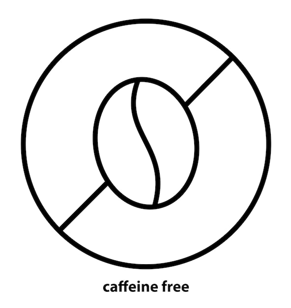 Vector caffeine free icon sign line art style design coffee beans vector design eco healthy organic sign