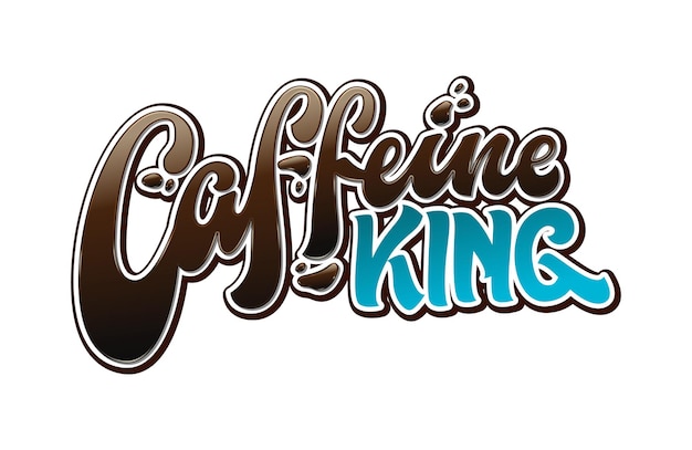 Caffeine king lettering design isolated