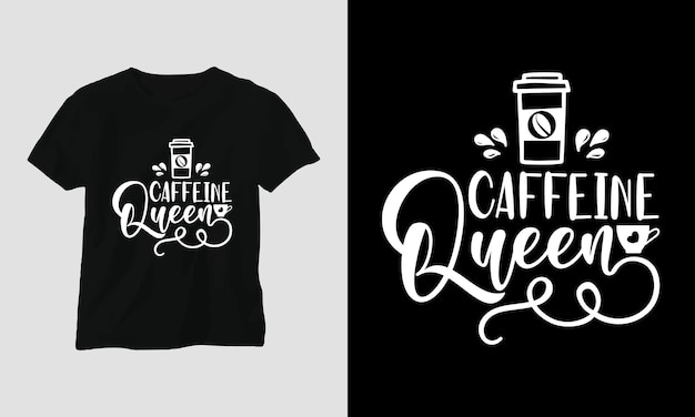 Vettore regina della caffeina - coffee svg craft design per gli amanti del caffè