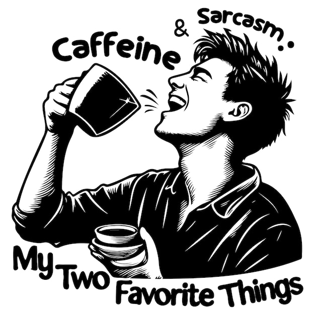 Caffeine Sarcasm Mijn twee favoriete dingen_B
