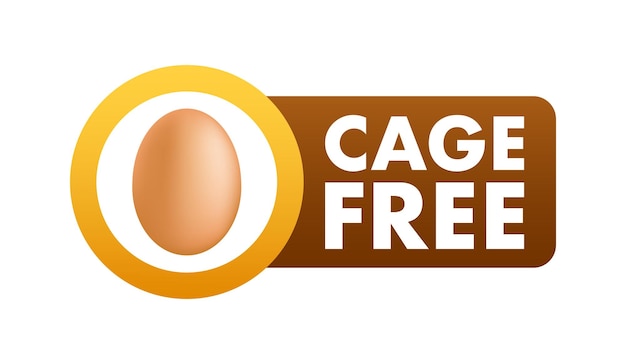 Cage free sign label Vector stock illustration