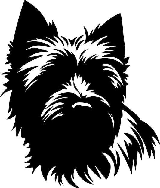 Vector cairn terrier black silhouette with transparent background