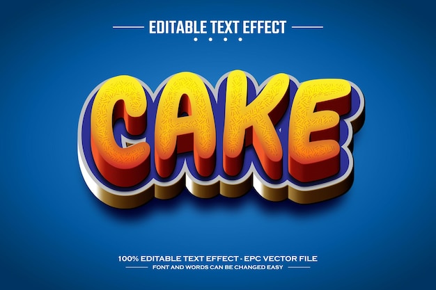 Cake 3D bewerkbare tekst-effect sjabloon
