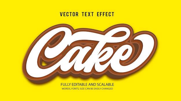 Cake 3d text effect editable modern lettering typography font style