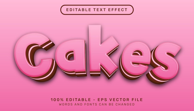 Cake 3d text effect and editable text effect