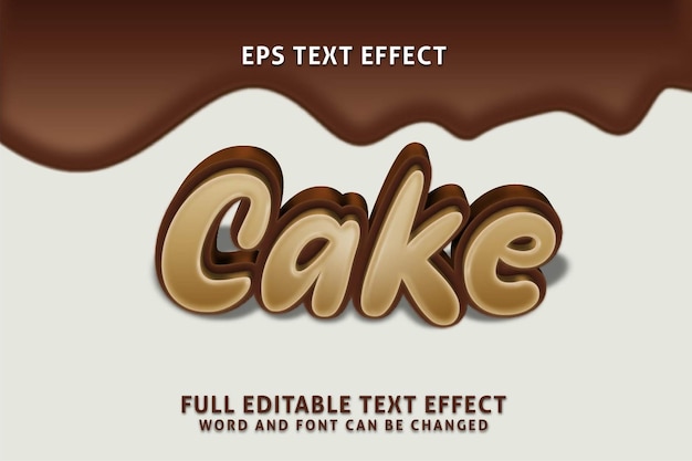 Cake 3d text effect premium vectors