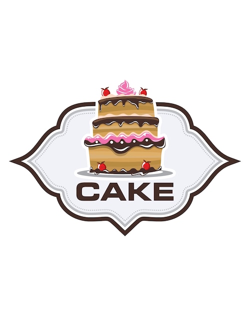 Vector cake bakkerij logo sjabloon