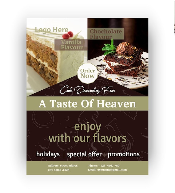 Vector cake banner template simple design