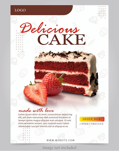 Vector cake banner template simple design