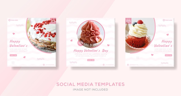 Vector cake banner for valentine day template