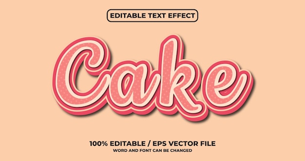Cake bewerkbaar teksteffect
