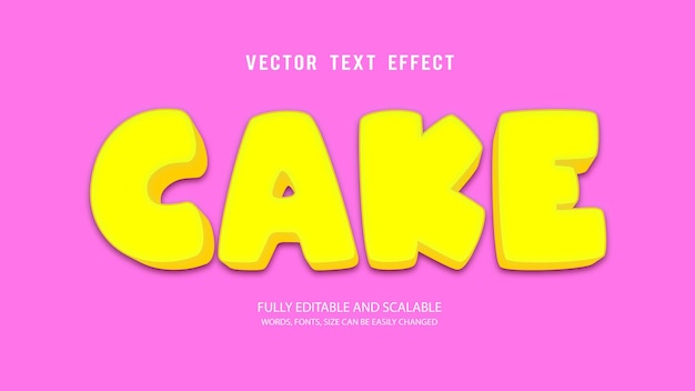 Cake bewerkbare teksteffect Vector 3D-stijl
