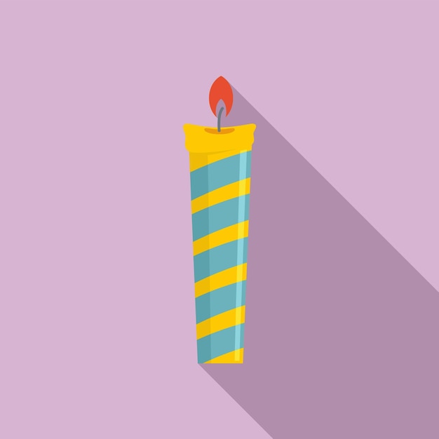 Vector cake birthday candle icon flat illustration of cake birthday candle vector icon for web design