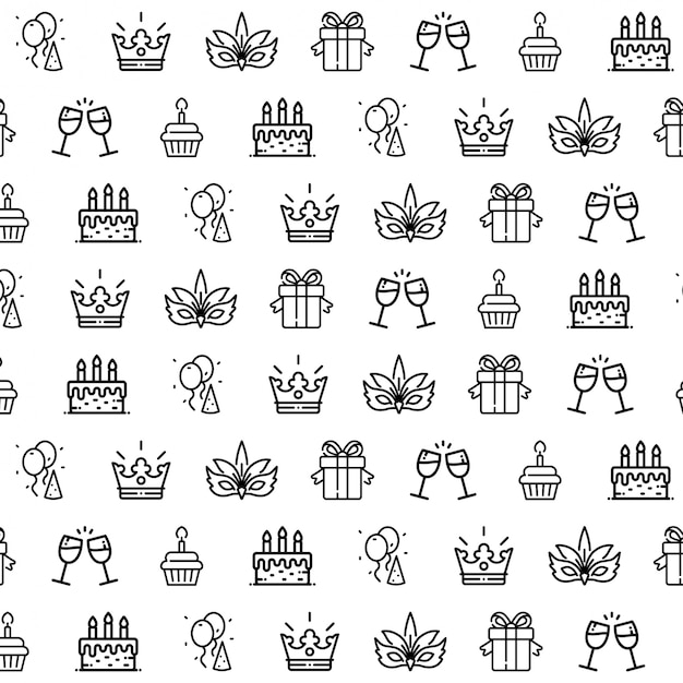 Cake box birthday pattern background