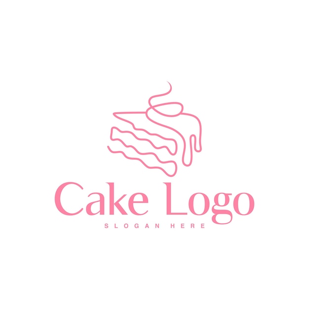 cake business logo design vector outline