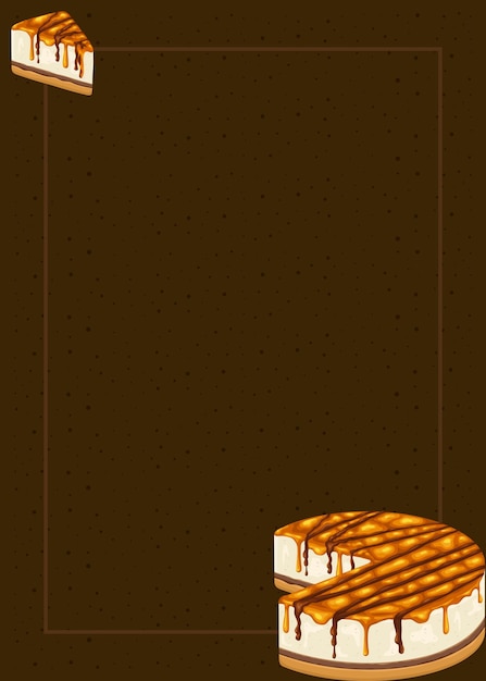 ケーキ キャラメル 甘い食べ物 デザート 背景 ベクトルの壁紙 イラスト