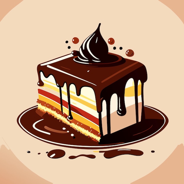 cake chocolate vector illustration flat