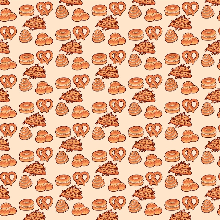 Vector cake and cookies pattern vector design