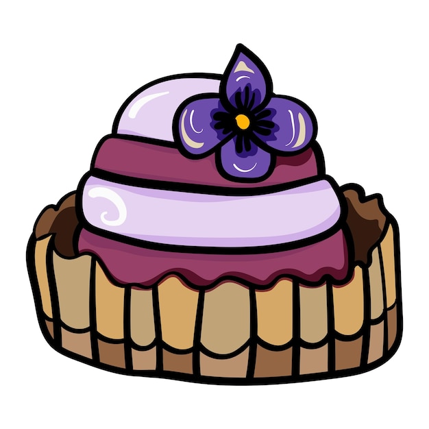 ミオソティスの花で飾られたケーキ