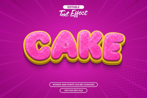 Vector cake donut editable text effect