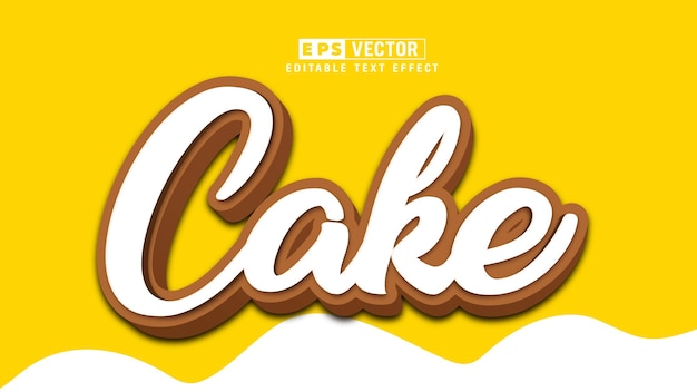 Cake Editable Text Effect Vector 3d Style