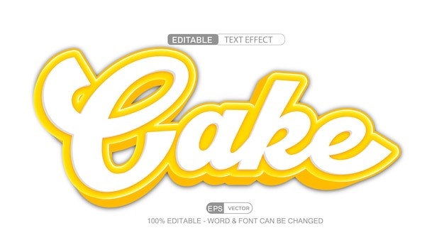 Cake Editable Text Effect Vector 3d Style