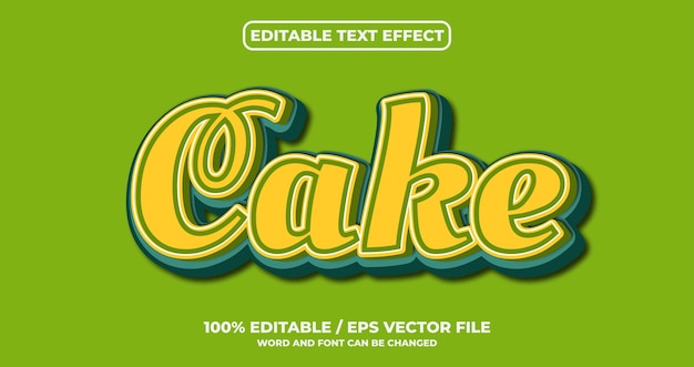 Редактируемый текстовый эффект торта