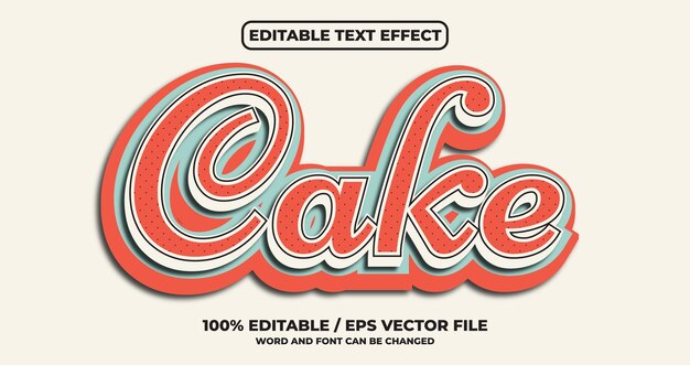 Cake editable text effect