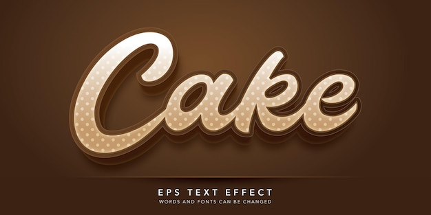 Vector cake editable text effect