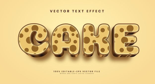 Vector cake editable text style effect vector text effect with luxury concept