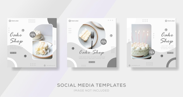 Modello di banner per alimenti per torte post premium vector