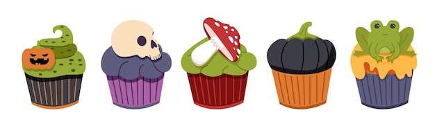 Vector cake halloween set2