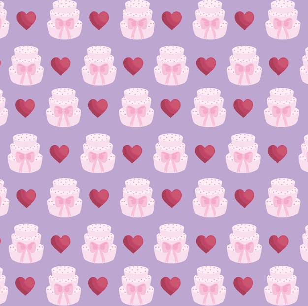 Cake and hearts background