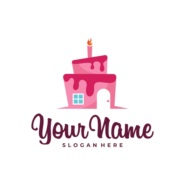 Cake House logo design vector Icon Symbol Template Illustration