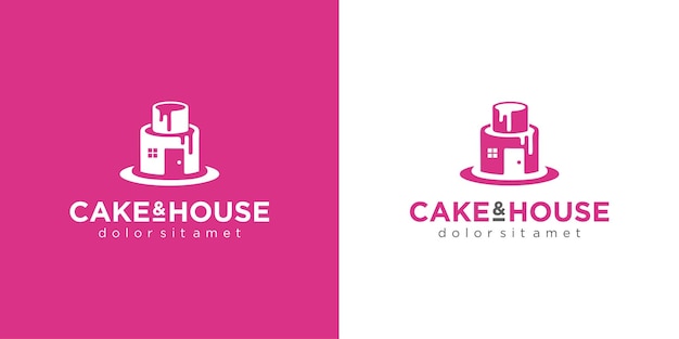 ケーキハウスのロゴのテンプレート